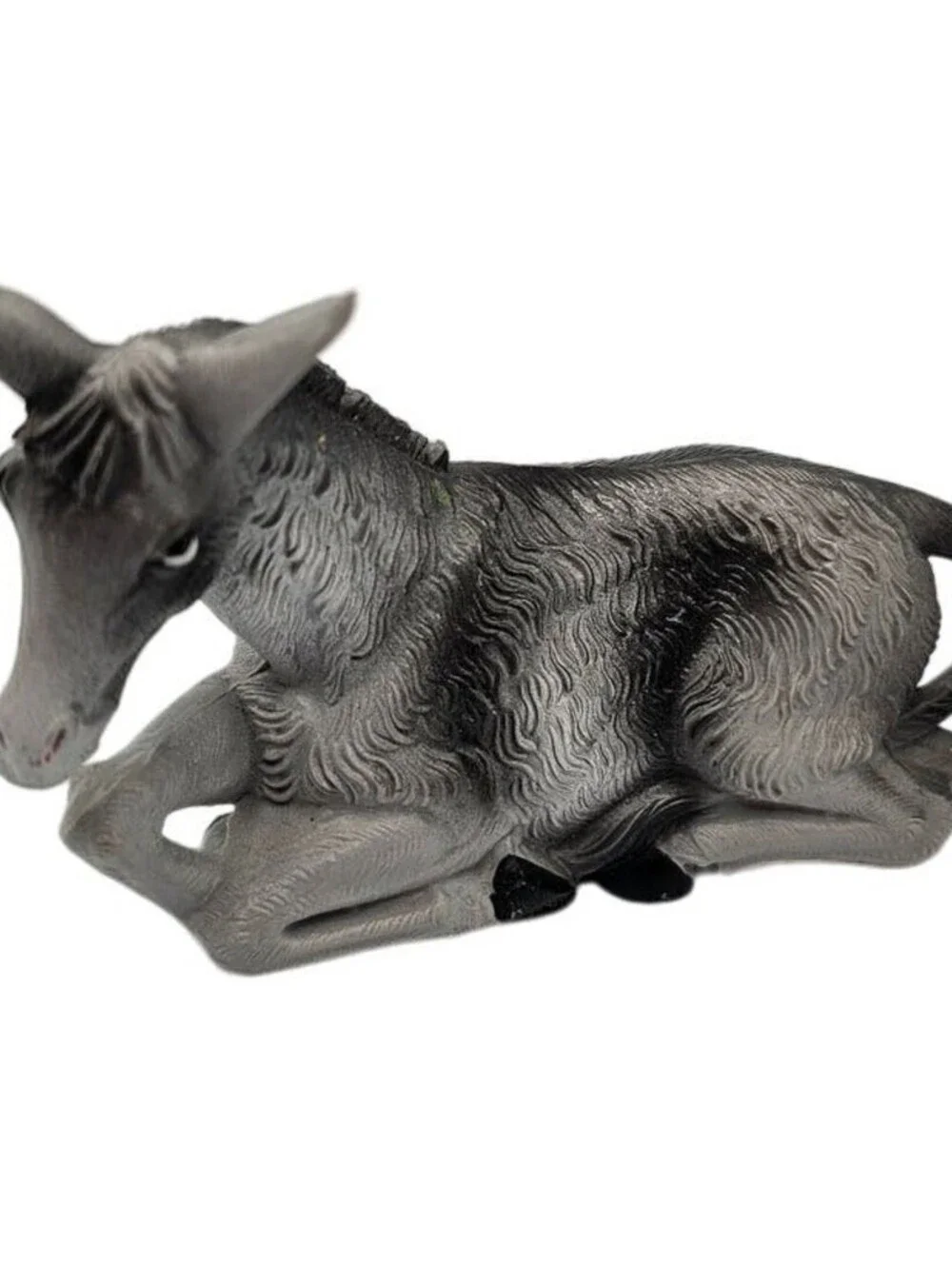 Vintage 1960s Resin Christmas Nativity Figure Laying Donkey Animal Fontanini